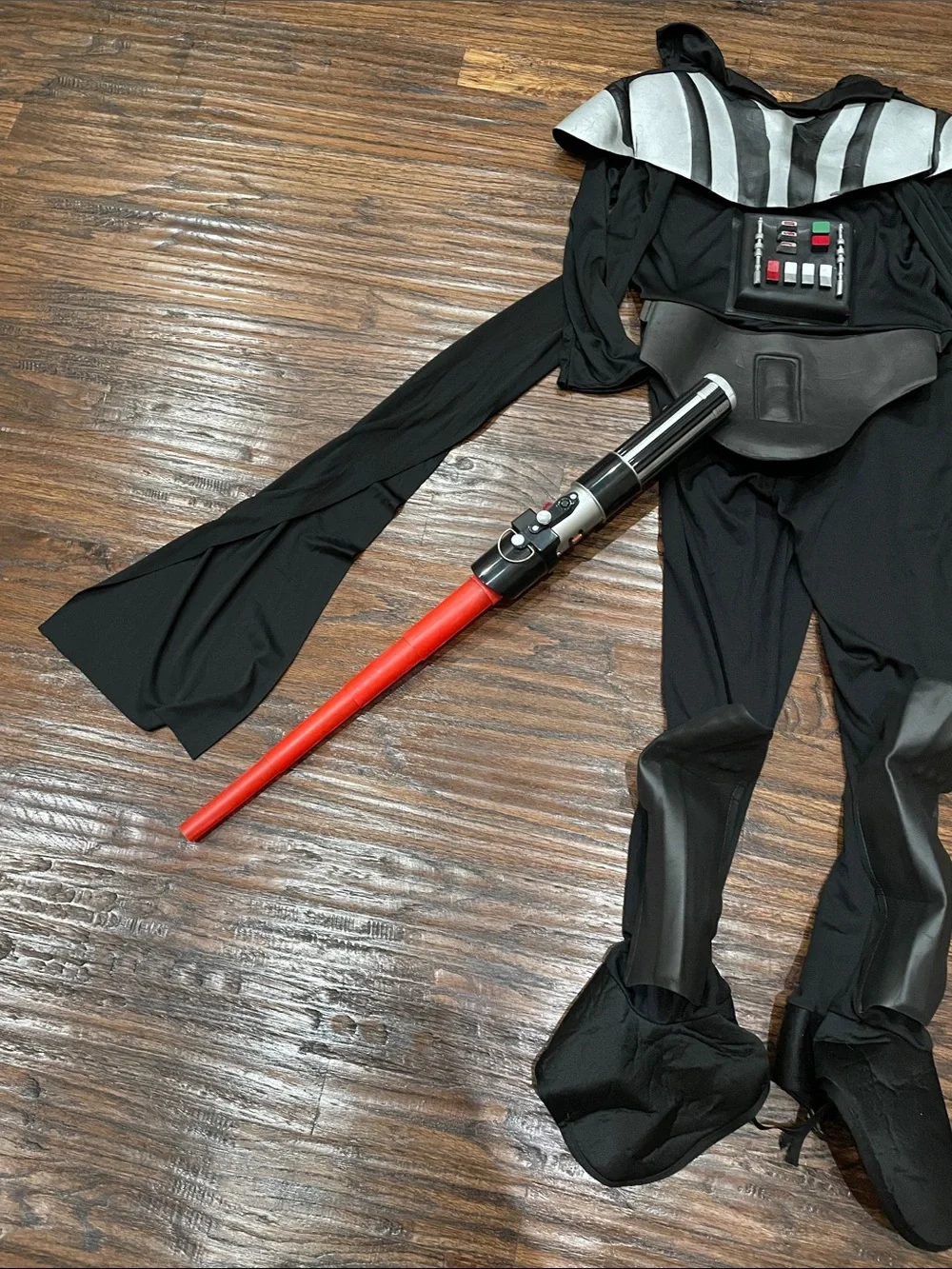 Star Wars Black and Silver Kids Sith Costume with Lightsaber